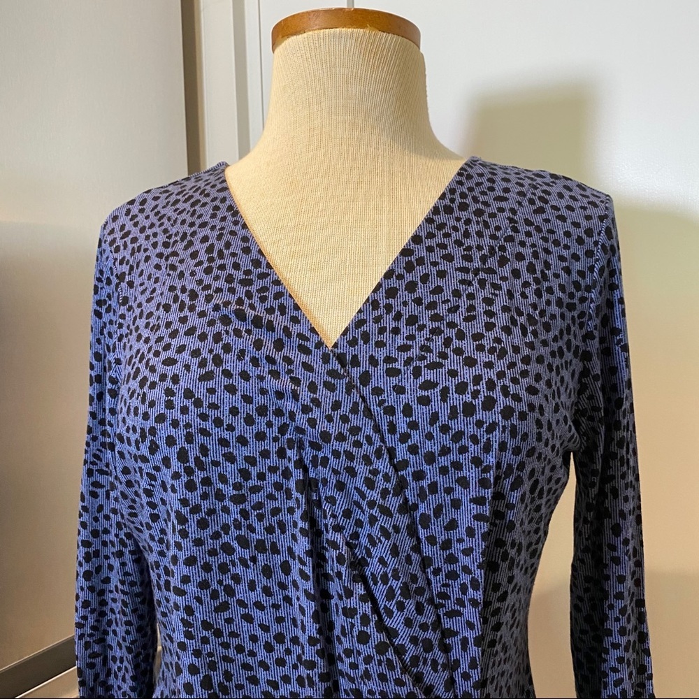 Lisa Rinna V-Neck Pleat Longsleeve Top - Picture 5 of 13